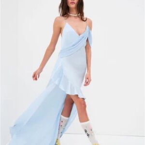 Elegant Blue Draped Women's Dress worn one time!!